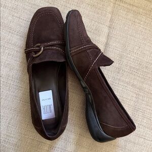 Jildor Suede Slip-On Chocolate Brown Loafers Made in Italy Size 7.5
